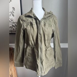 Old Navy Cargo Military Utility Olive green Jacket Womens XS Zip light Coat
